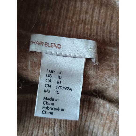 H&M Mohair Blend Sweater Tan Women's Size 10 - Picture 4 of 5